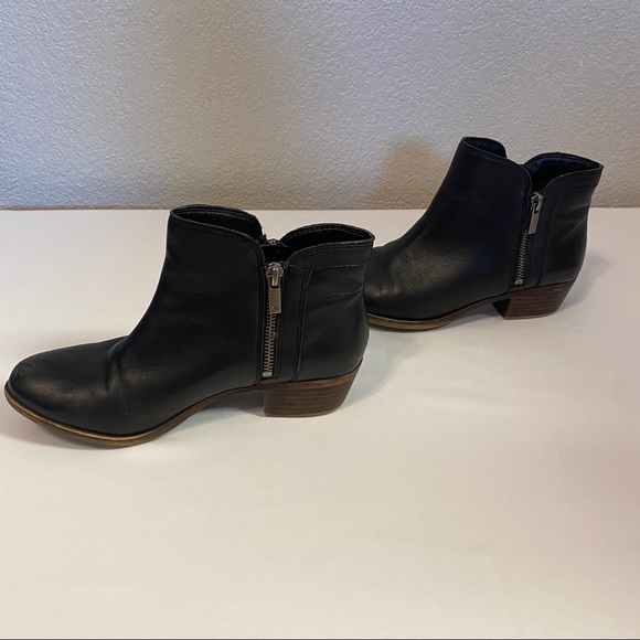 Lucky Brand Black Leather Basel Ankle Booties Sz 7 - Picture 3 of 9